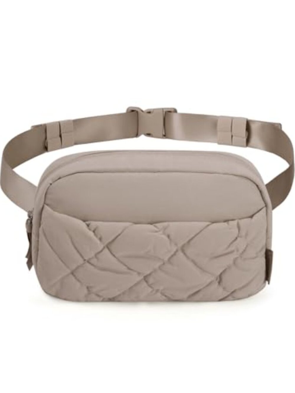 Quilted Puffy Fanny Pack Crossbody Belt Bag with Adjustable Nylon Strap for